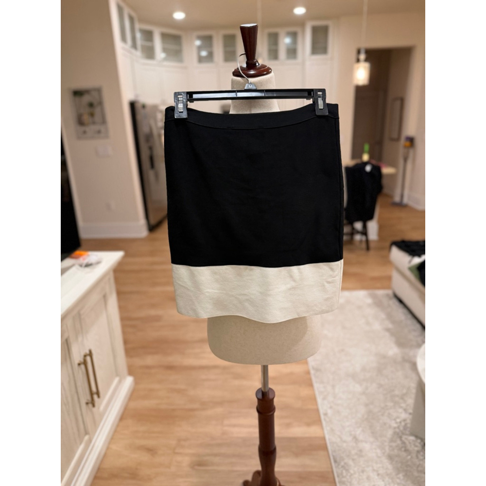 Women's BCBGMAXAZRIA Mini Skirt L Black & Beige